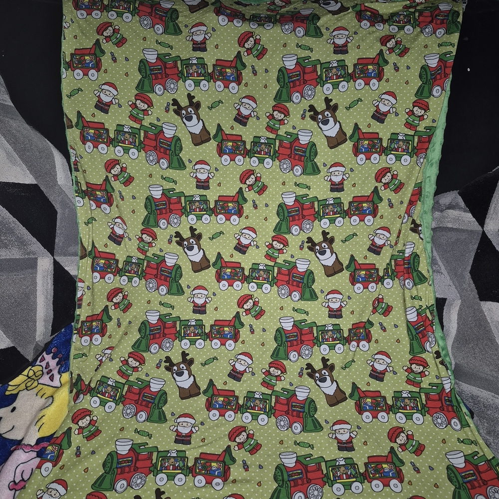 New In Bah!! Festive Train and Santa Blanket